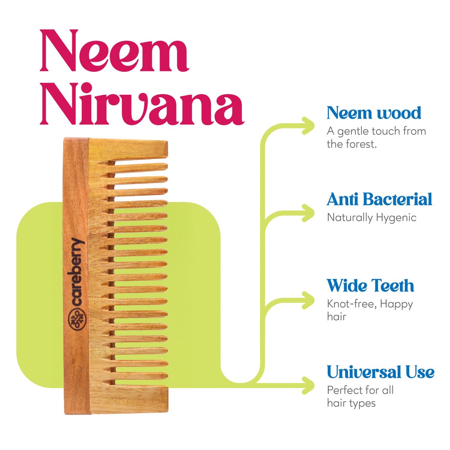 Neem Nirvana Shampoo Comb (Travel Friendly)